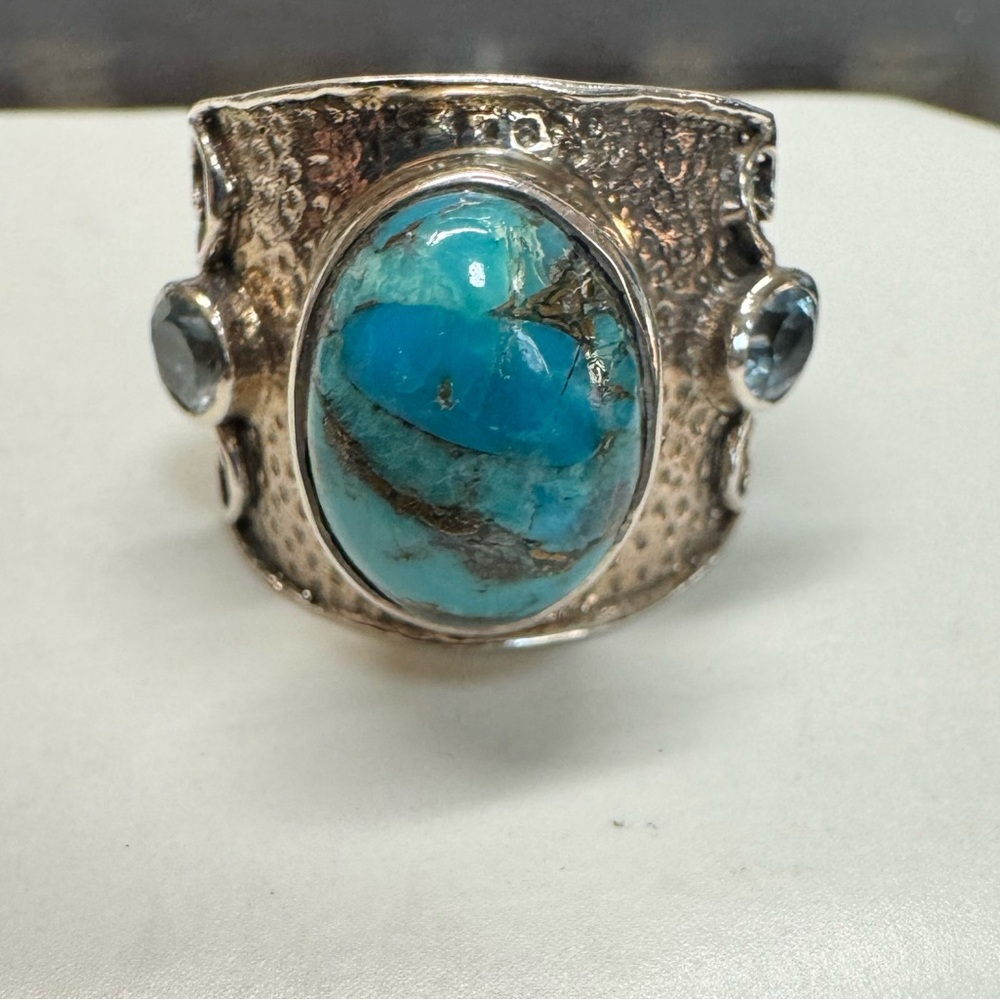 925 Turquoise & Aquamarine Ring